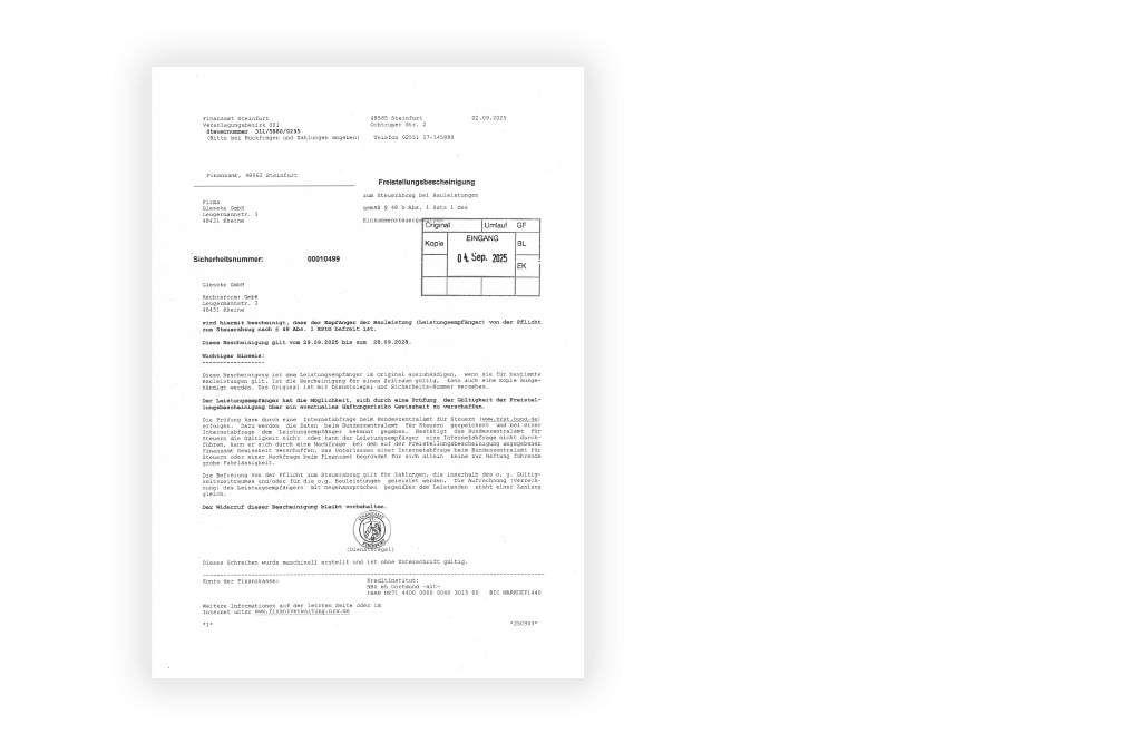 Freistellungsbescheinigung