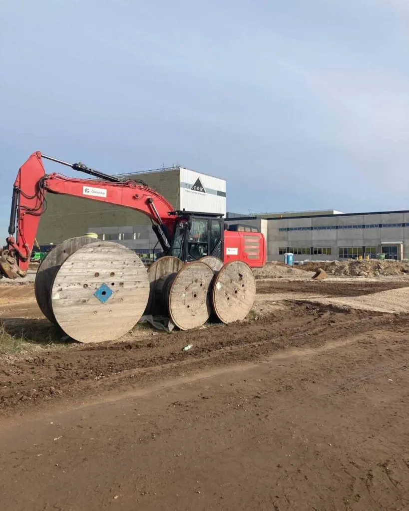 Baustelle in Goch mit Bagger