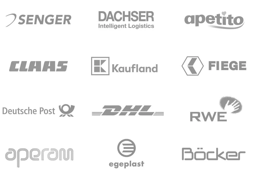 Senger, Dachser, apetito, Claas, Kaufland, Fiege, Deutsche Post, DHL, RWE, aperam, egeplast, Böcker
