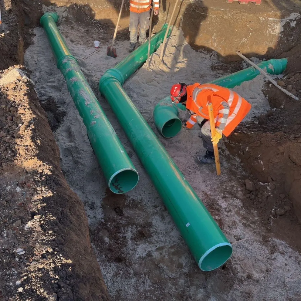 Kanalarbeiten auf Baustelle