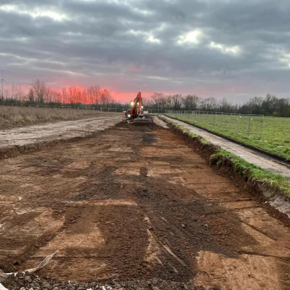Erdarbeiten auf Baustelle