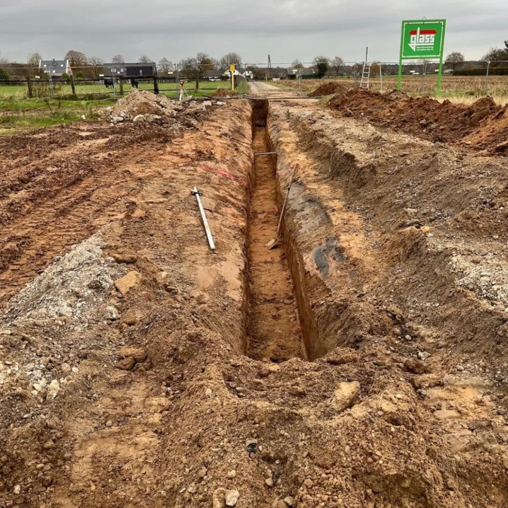 Erdarbeiten auf Baustelle